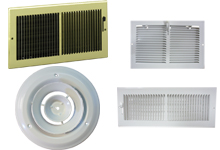 Sidewall Registers and Ceiling Registers